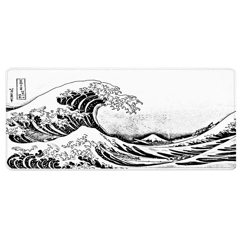 Kanagawa Wave White Mousepad